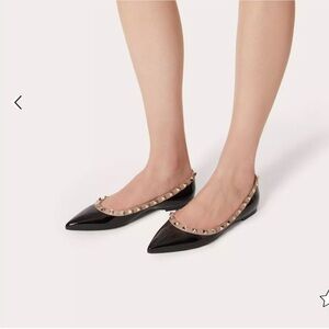 Valentino Patent Rockstud Ballet Flats